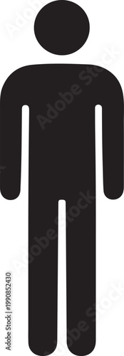 Male Figure Icon Vector Universal Man Silhouette for Restroom and Wayfinding Signage