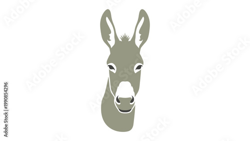 Donkey head illustration with animal portrait, beast of burd