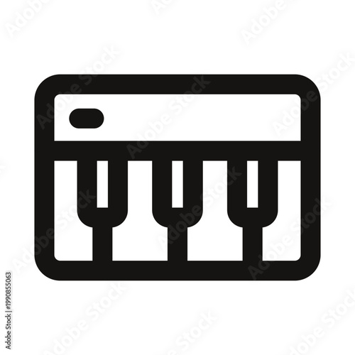 Organ piano icon. This modern organ piano vector icon features a sleek and minimal design that perfectly represents classical music and keyboard artistry.