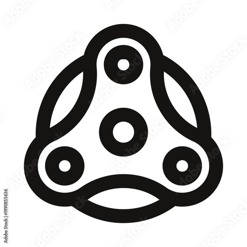 Fidget spinner toy icon. This modern fidget spinner vector icon features a sleek and minimal design that perfectly represents focus and sensory play.