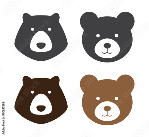 cartoon bear animal icon