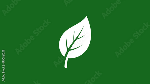 A white leaf icon on a green background represents nature and ecology.