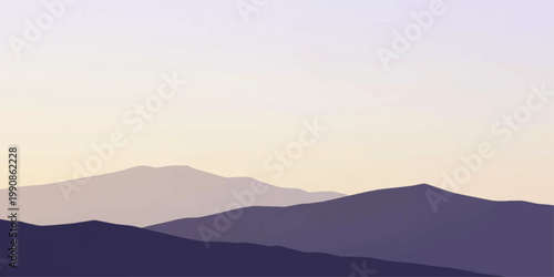The majestic mountain silhouette evokes a sense of calm and serenity against a serene gradient sky, inspiring contemplation and a connection to the vastness of the natural world.
