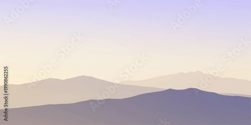 Abstract mountain landscape with a soft, ethereal palette creating a sense of serenity. 