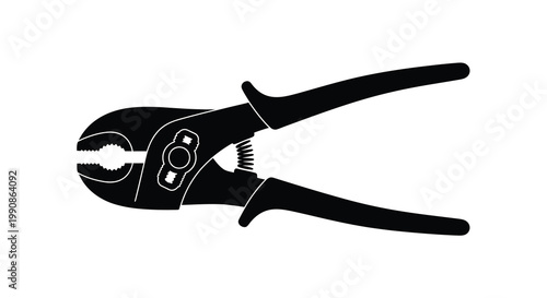 Black and white silhouette of a pair of cutting pliers
