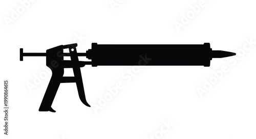 Silicone gun illustration a black silhouette of a caulking tool