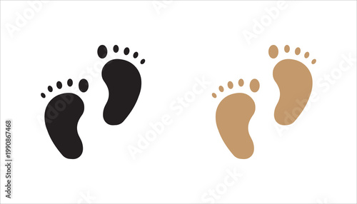 baby feet icon set, with white background