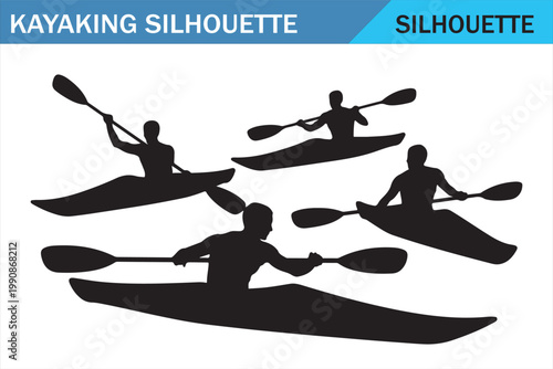 Kayak Racing in Silhouette – Active Sports and Outdoor Fun