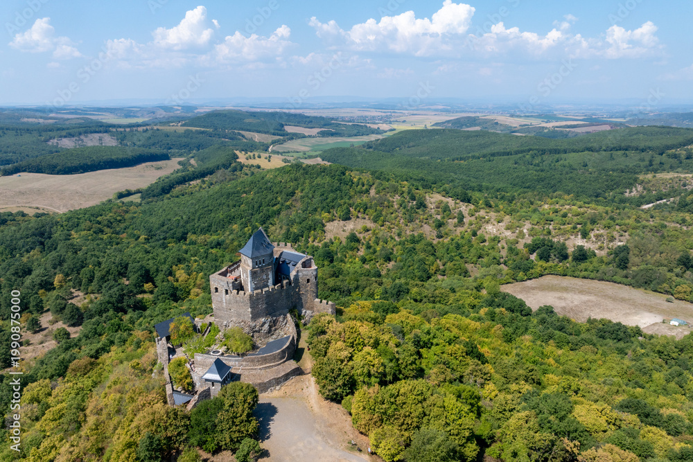 Fototapeta premium Hollókő village in Hungary, traditional rural architecture and UNESCO heritage site landscape