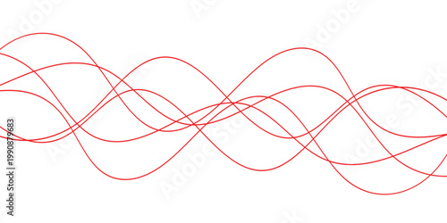 abstract creative red wave line art for business card, poster, background.