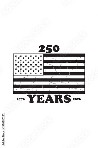 Vintage Eagle Distressed American Flag 250 Years 1776-2026 T-Shirt Design fourth of july