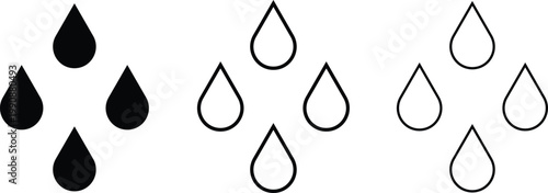 Collection of black teardrop shapes in rows