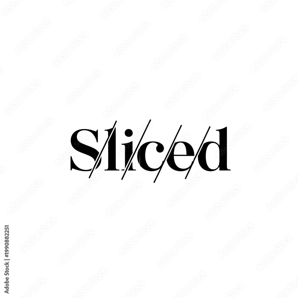 Fototapeta premium Sliced logo with diagonal lines.
