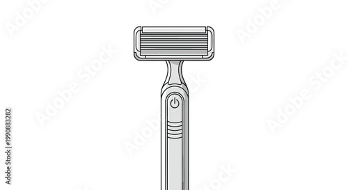 Professional manual shaving razor with three blades and handle detail isolated on a clean white background for male grooming.