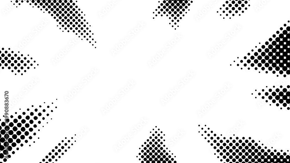 Naklejka premium 歪んだハーフトーンの集中線のイラスト素材_16:9