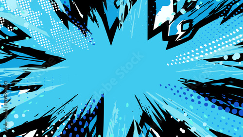 アメコミ風の爆発が広がる背景のイラスト素材_16:9