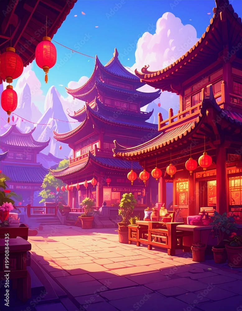 Fototapeta premium chinese temple at night