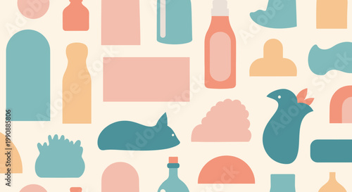 A calming and modern abstract design featuring organic shapes and soft colors, ideal for website backgrounds, social media graphics, and presentations