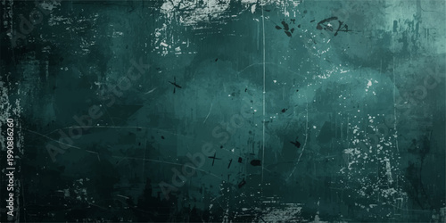 An aged blue and brown grunge wall background features a dark textured surface with a vintage paper pattern and dirty concrete paint.