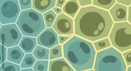 A calming abstract background depicting a pattern of connected hexagonal cells. Ideal for science, technology, or medical related visuals, conveying i