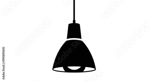 Simple black pendant lamp illustration with a striking silhouette