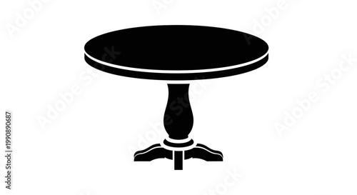 Simple black table illustration with a classic design silhouette