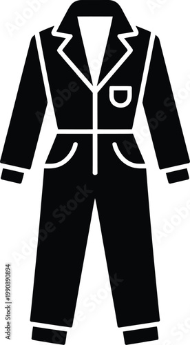 Minimalist jumpsuit vector illustration featuring coverall workwear uniform fashion garment clothing design collection
