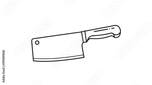 Butcher Knife Isolated On White For Kitchen Utensils Concepts