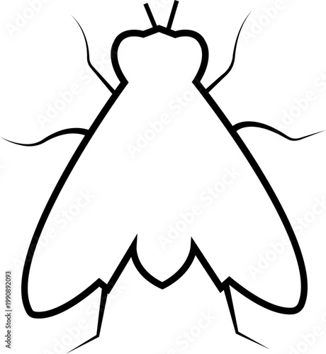 Fly vector swith insect bug pest icons, housefly infestation control symbol prohibition sign silhouette outline isolated minimal editable design