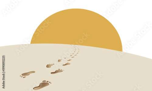  Human footprints in the sand