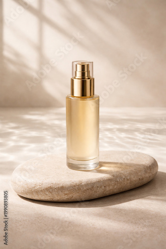 perfume bottle on black background