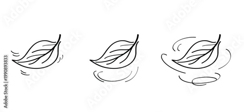 Cartoon falling leaves, autumn siskin. Autumn leaves fall on the ground concept. The symbol of letting go, depression, or change, or in other words, something ends so that something else can begin.