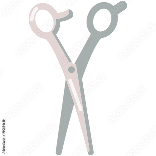 Vector hair cut scissors icon symbol illustration. Barber, hairdresser or groomer sharp shears isolated on white background