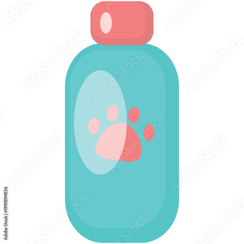 Vector shampoo. Pet dog and cat shower soap bottle icon illustration isolated on white background. Animal grooming, care and hygiene