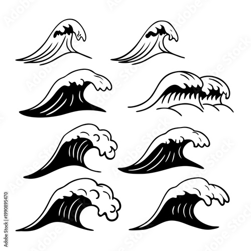 vector set of sea animals