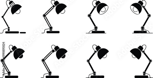 Black silhouette of a woman performing various yoga poses on a white background