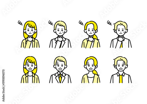 businessperson / Work / men / women / troubled face / anxious face / office / 