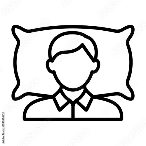 Tableau sur toile Vector of a man resting his head on a pillow in a peaceful sleep.