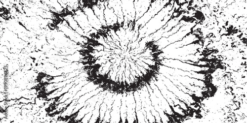 Circular starburst explosion texture. Distressed uneven grunge background. Abstract vector illustration. Overlay to create interesting effect and depth. Isolated on white background.