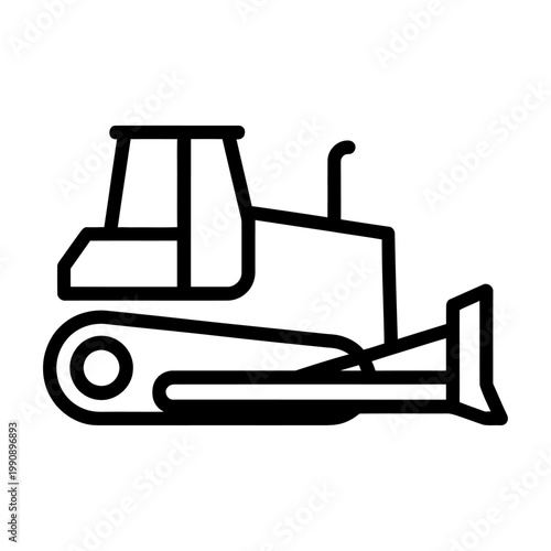 Vector of a bulldozer with construction equipment theme
