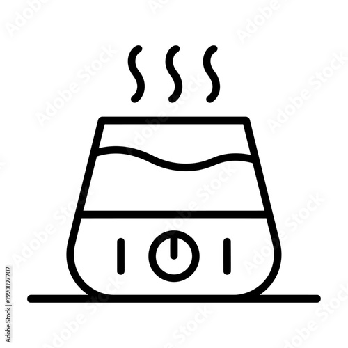 Vector icon of a humidifier with steam rising from the top