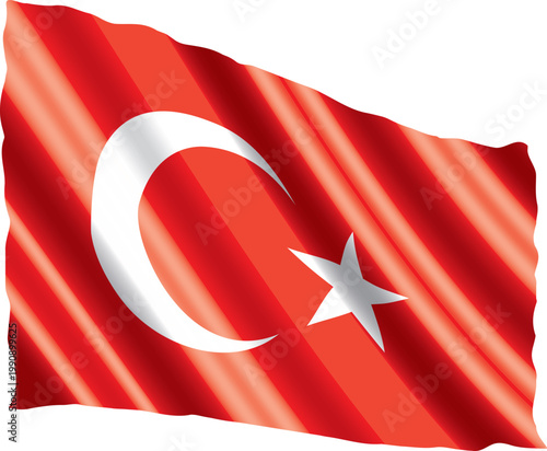 Fotografie Turkish flag waving