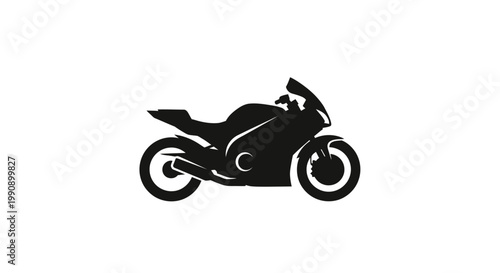 A sleek modern motorcycle design presented in black silhouette