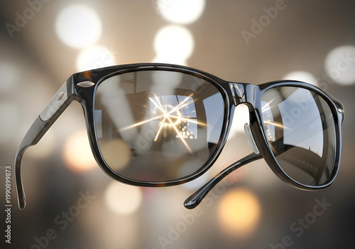 eye glasses on a colorful background display