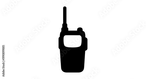 Black radio communication device a stark silhouette
