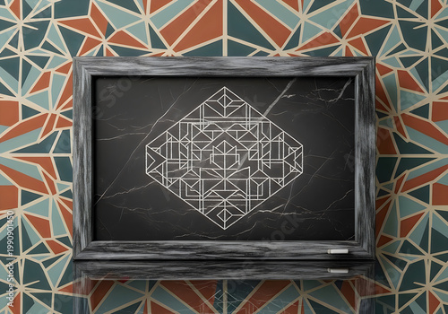 geometric design on a black background frame