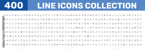 mega set of icons with thaw, hotel, signs in flat outline style. 100+ category