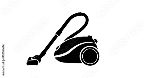 Black vacuum cleaner illustration a simple domestic appliance silhouette