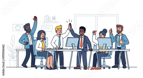 Diverse Team Celebrating Successful Project Completion