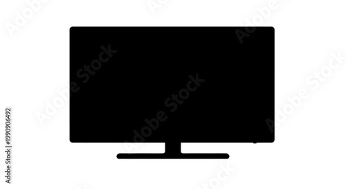 Modern flat screen television depicted as a stark silhouette